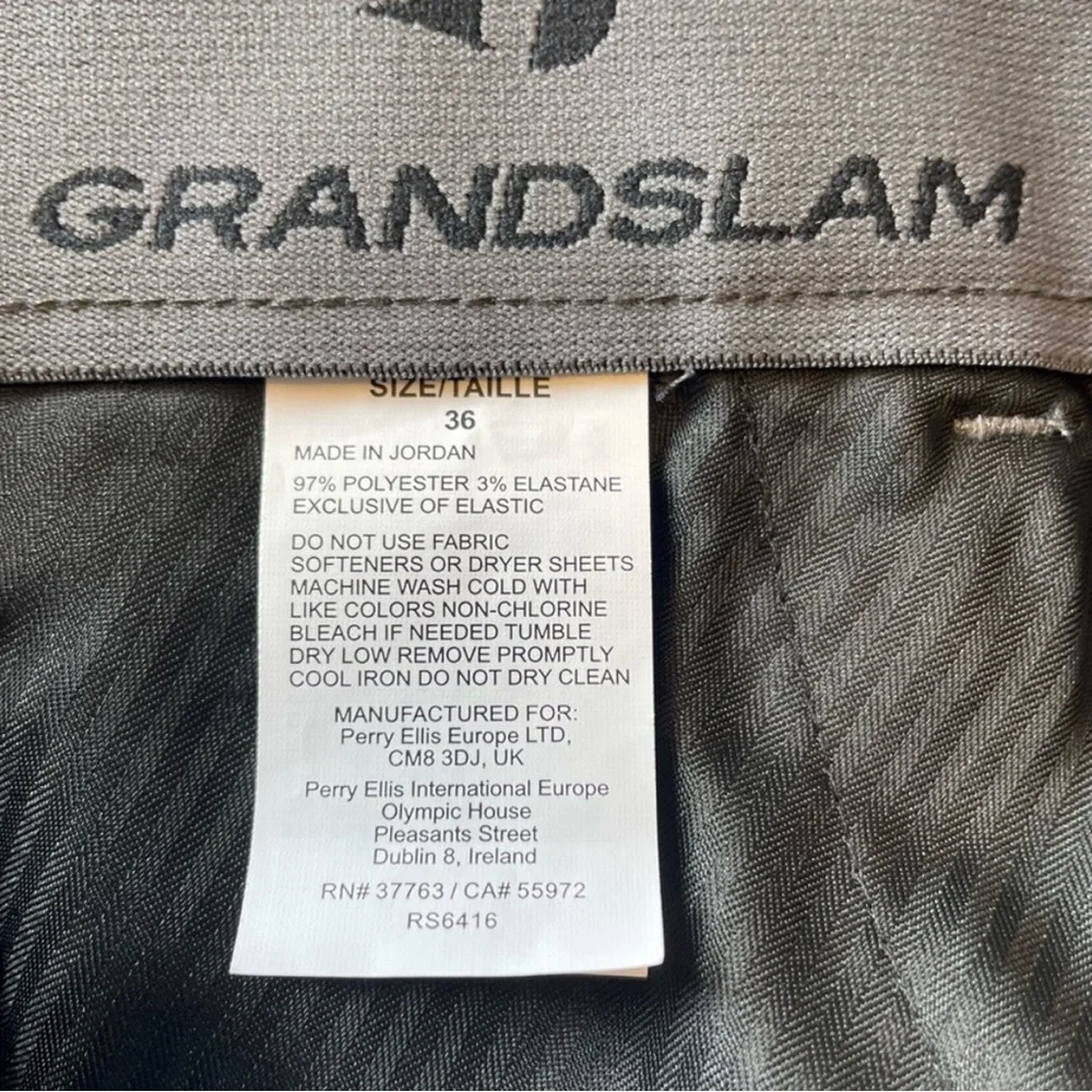 Men’s Grand Slam Performance Heather Gray Golf Shorts 36 Waist